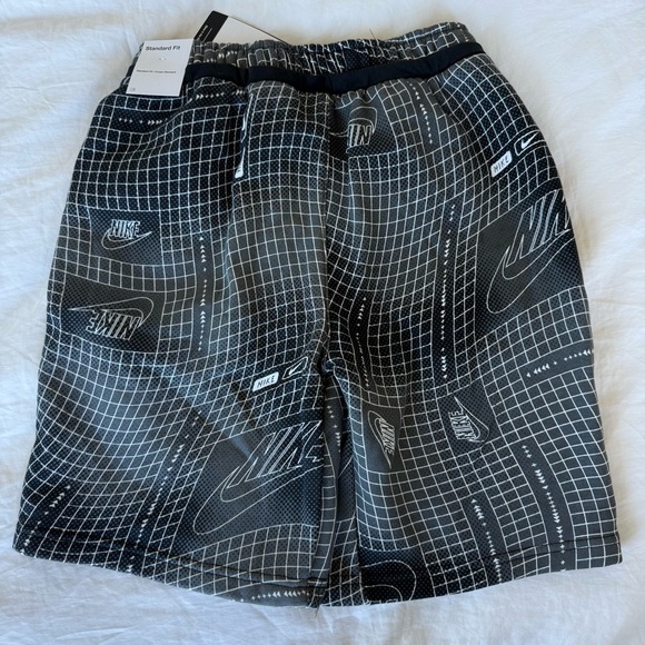 Nike Boys Athletic Terry Fleece Shorts in Black and White - Picture 2 of 8